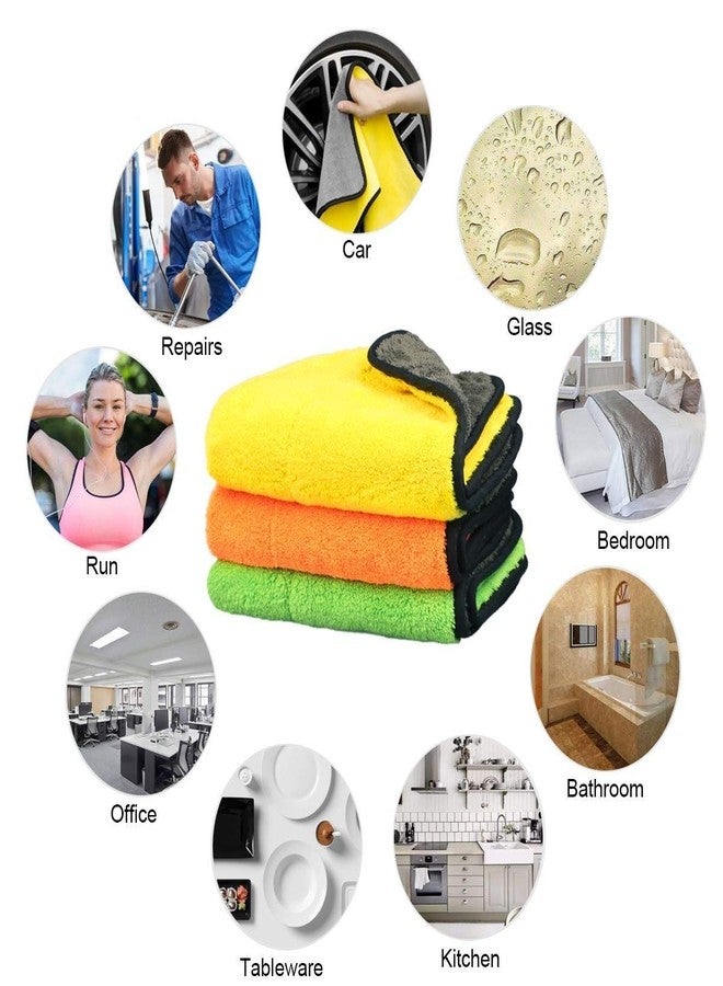 OAN All Purpose Microfiber Cloth for Cleaning, Dusting, Detailing & Polishing All Vehicles, Office, Kitchen, Home | 800 GSM | 80X50 cm Pack of 3 - Image 5